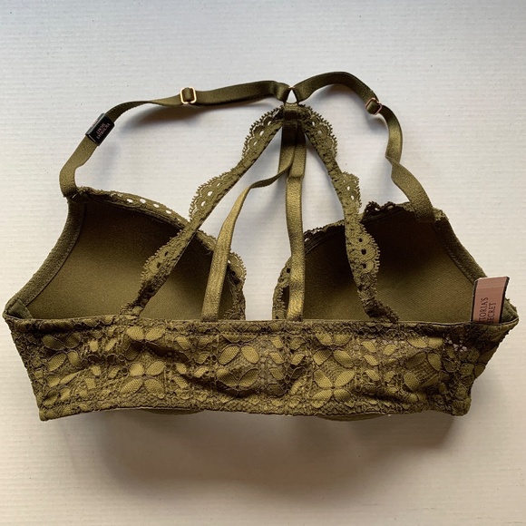 NWT Victoria's Secret Dream Angels Push-Up Bra in Olive Green- 32C - Picture 2 of 5